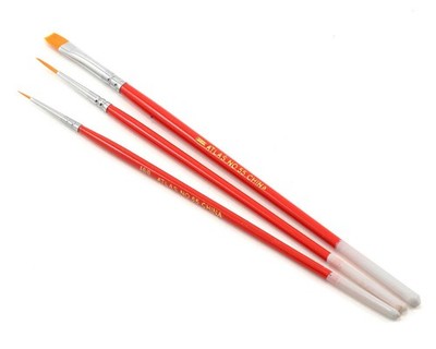 Atlas #55 Taklon 3pc Artists Brush Set 10/0-0-1 (US IMPORT)