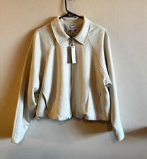 Steve Madden Women s Beige Zip-Up Collared Sh...