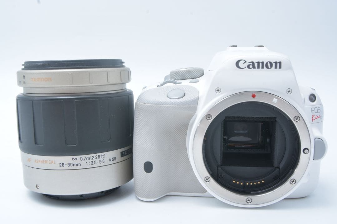 Canon EOS Kiss X7 White DSLR Camera Tamron 28-80mm Kit Tested From