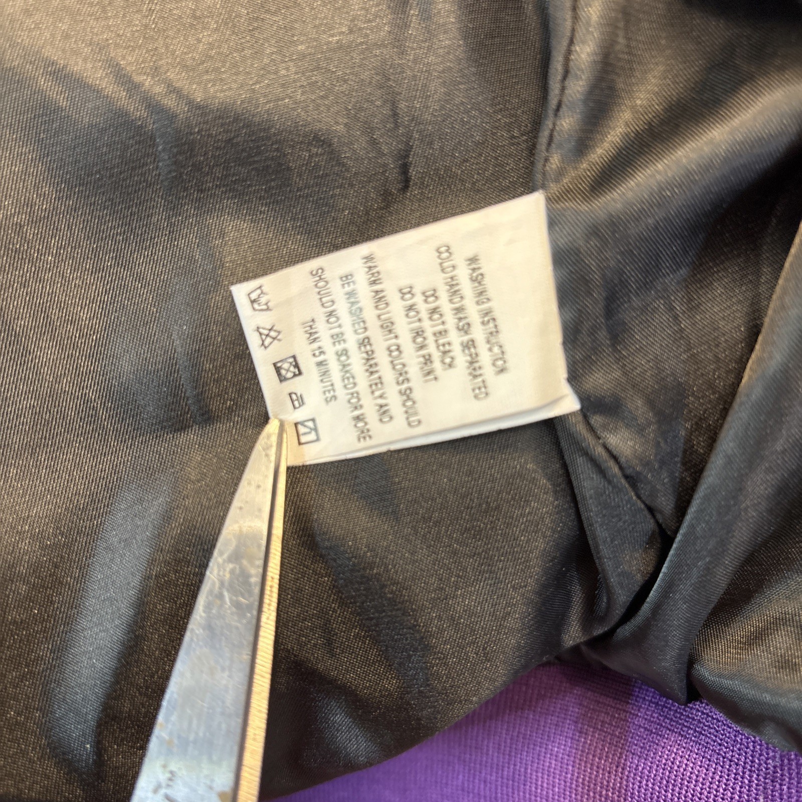 Bone Patchwork Varsity Jacket Men’s Medium Purple… - image 5