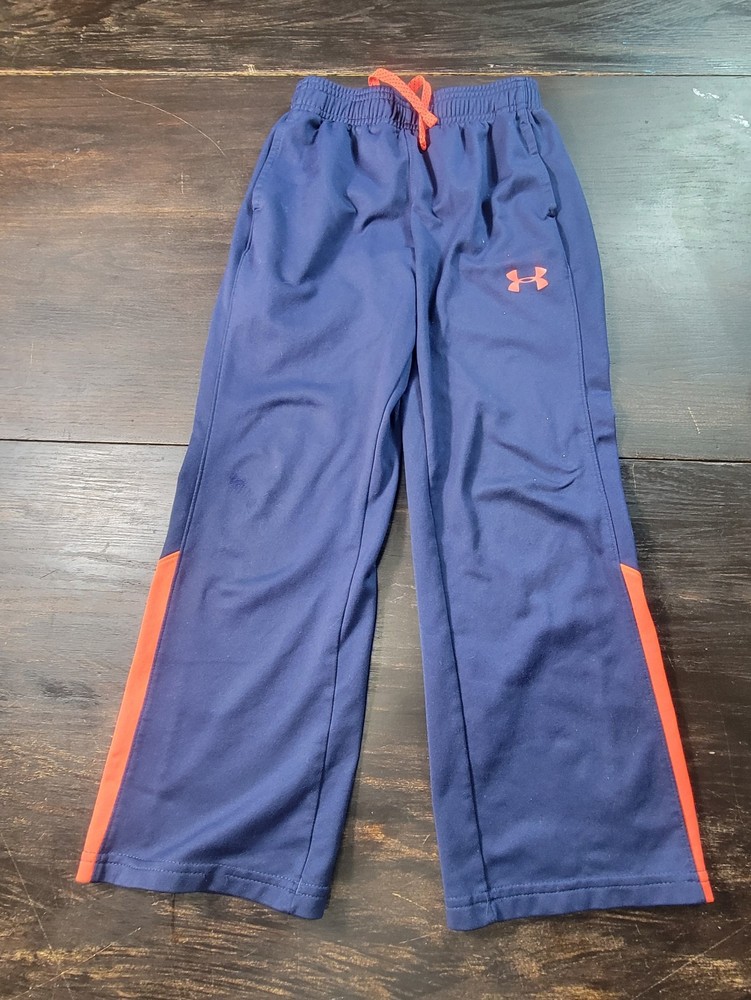 Under Armour Boys Dark Blue Drawstring Athletic Pants Youth Small with Stains  