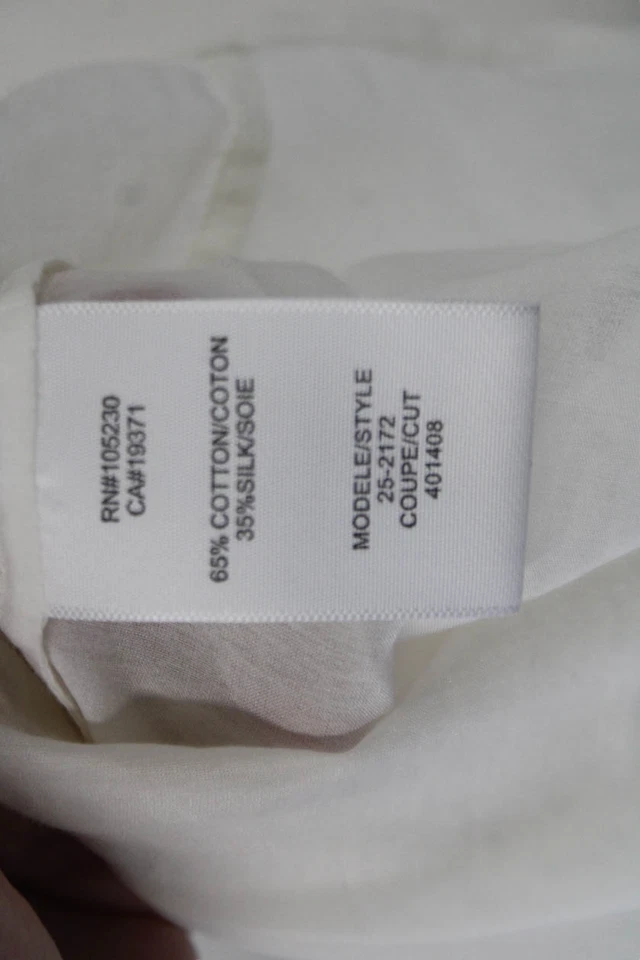 Blusa Joie Mujer Algodón Manga Larga Cuello en V Abotonada Crema Talla S Foto 4 de 4