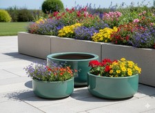 Pflanzschale,Pflanzgefäß,Blumentopf,jadegrün,frostfest 3 Größen wählbar