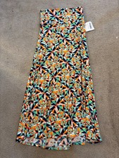 Lularoe NWT Full Length Multicolor Geometric Boho Maxi Skirt Size S Slinky Dots