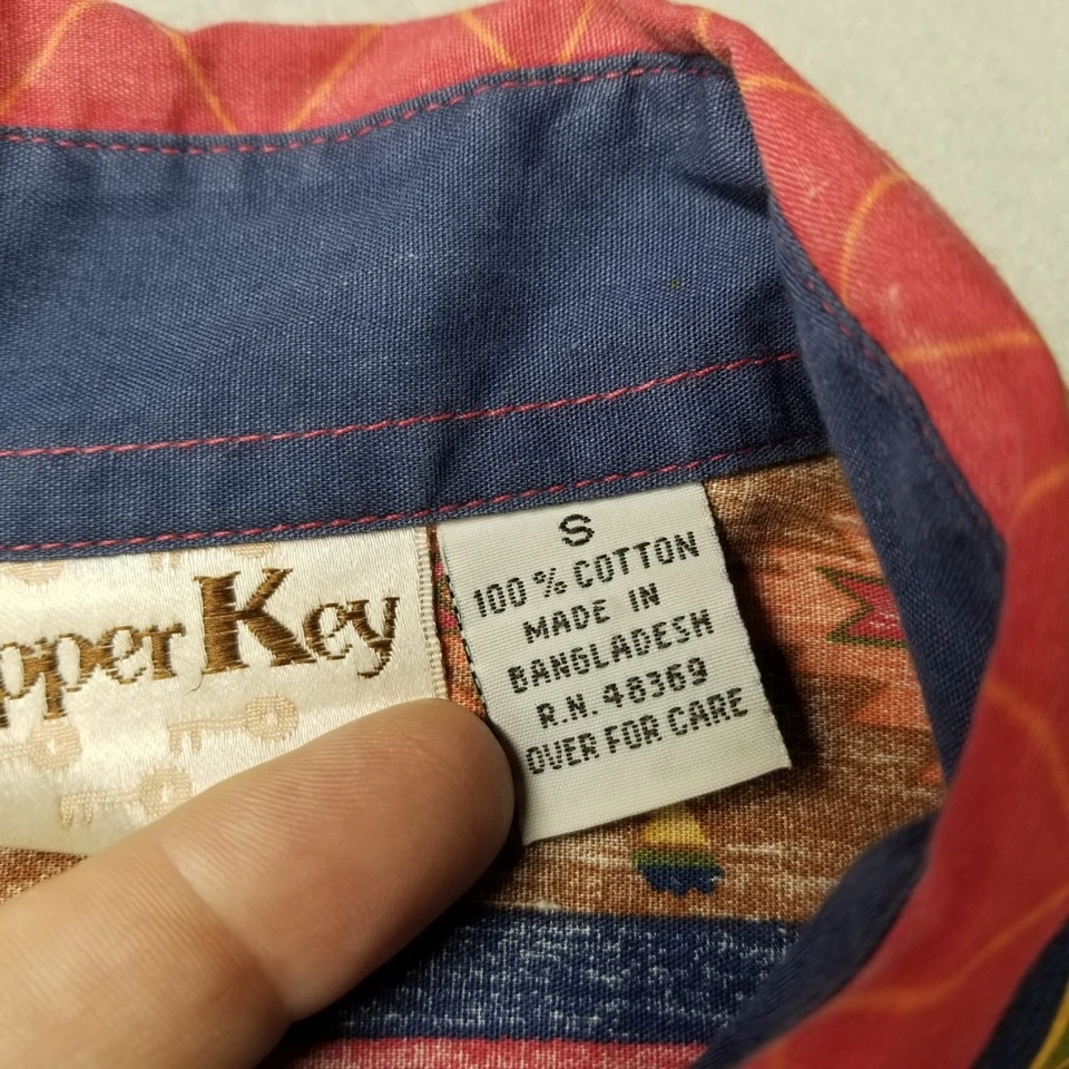 Copper Key Button Shirt Womens Size S Aztec Southwestern Western Striped - Image 4 of 4