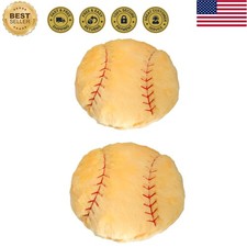 2PCS Baseball Plush PillowYellow Baseball Pillow Soft Fluffy Football Stuffe...