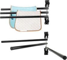 2 Pack Saddle Pad Rack W/ 3 Bar,Wall Mounted Swinging Horse Blanket Rack Hanging