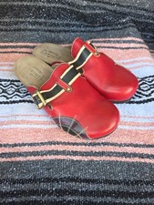 L'ARTISTE Spring Step Clog Women Sz 40 EU 9 US Leather Upper Red Free Shipping