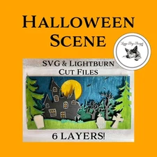 Haunted House Halloween Wall Hanger - LASER FILE - SVG - DIGITAL FILE ONLY!