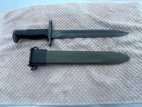Post WW2 Danish M1 Garand Rifle 1942 UC USGI Bayonet w Scabbard Denmark Dutch