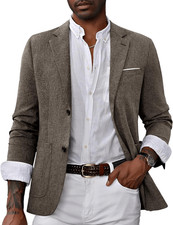 PJ PAUL JONES Mens Casual Sport Coat Blazer Two Buttons XXL brown Lightweight Bu