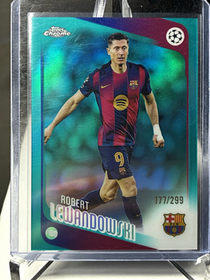 Topps 2021-22 UEFA Champions League Robert Lewandowski #108 Aqua Foil /299