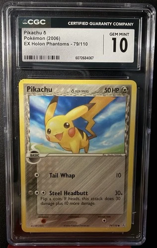 CGC 10 Pokemon Pikachu 79/110 EX Holon Phantoms Delta Species GEM MINT