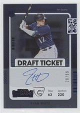 2021 Panini Contenders Rookie Draft Ticket Blue 28/99 Evan White #146 Auto 0c6