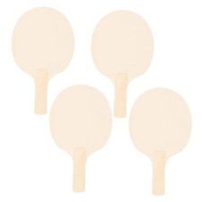 4-Pack Unfinished Wooden Pong Paddles Blades DIY Table Tennis Racket Blanks