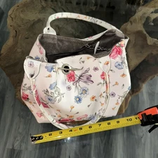 Chain Cinch Bucket Tote Drawstring Bag Pink Floral