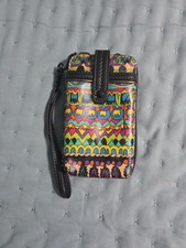 Sakroots Artist Florals Smartphone Crossbody Purse 7  x4  Black Multi Color