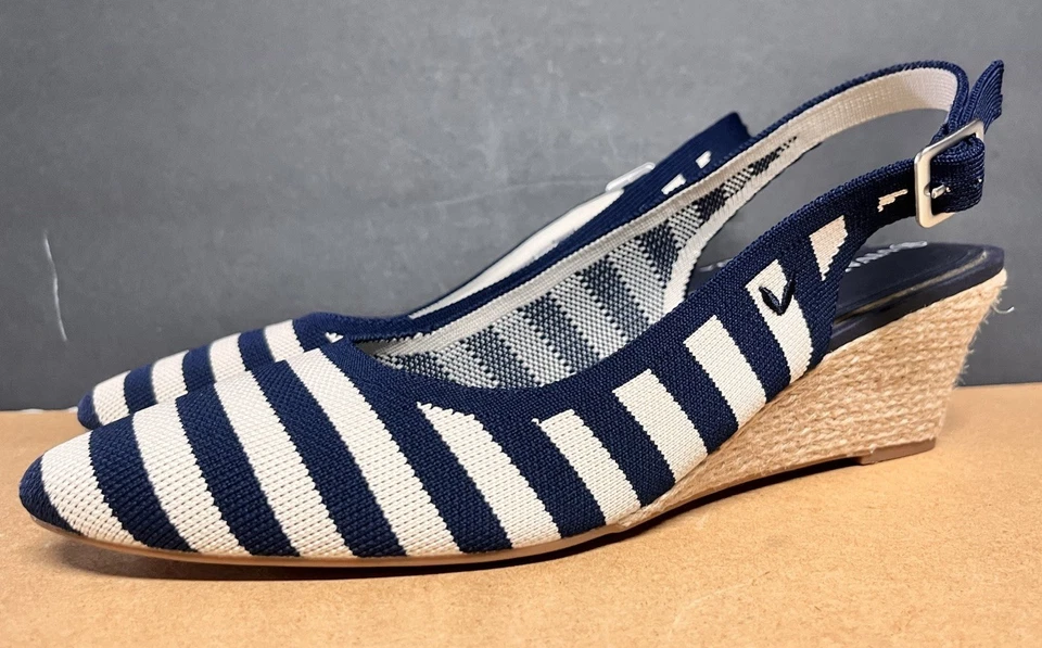 Sandalia de cuña VIVAIA Tamia punta de almendra con tiras marinero EU 43 US 11 usada 1x Foto 3 de 4