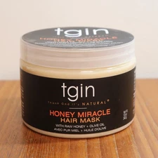 tgin Honey Miracle Hair Mask Deep Conditioner Jojoba Raw Honey Olive Oil 12 Oz