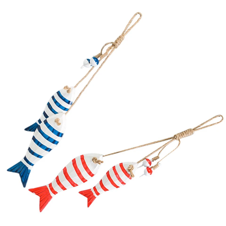 2pcs hölzerne nautische Fischwandhänge Dekoration Nautische Wanddekoration für - Bild 1 von 4