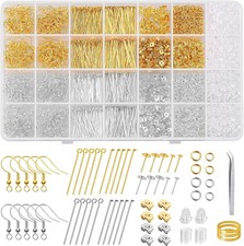 3480Pcs Earring Making Supplies Kit with Earring Hooks Earring Pins Jump Rings