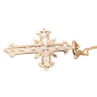 ESTATE VINTAGE SOLID 14K YELLOW GOLD DETAILED CROSS PENDANT 18" NECKLACE #8128 — photo 5