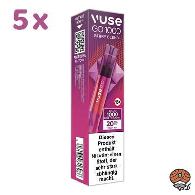 Vuse GO E-Shisha BERRY BLEND, 5x 20mg Nikotin, max. 1000 Züge Einweg-E-Zigarette