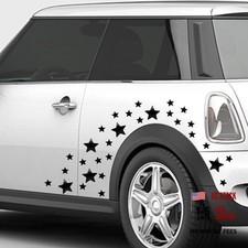 30pcs/Set Star Car Sticker Waterproof Vinyl Stars Decal for Car Body Black