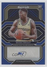 2021-22 Prizm Draft Picks College Penmanship Blue 26/149 Moses Wright Auto 1ar2