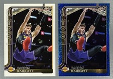 2- 2025-26 Topps Flagship Dalton Knecht: Blue Sandglitter Foil, Base #153 Lakers