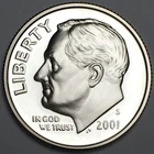 2001-S Silver Proof Dime - 90% Silver - (PR) KM#195b - D01SS