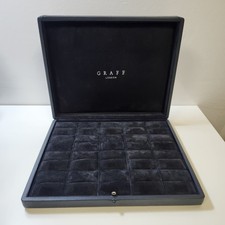 Genuine GRAFF 20 Ring Jewellery Box Holder / Presentation Box with Silver Logo