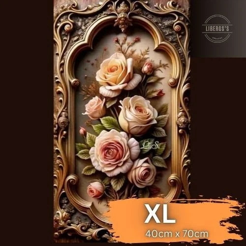 MARKENLOS Diamond Painting Bild, groß, XL / 40cm X 70cm / Klassisches Blumenbild