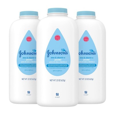 Baby Powder Naturally Derived Cornstarch Aloe Vitamin E 22oz 3 Pack Johnsons