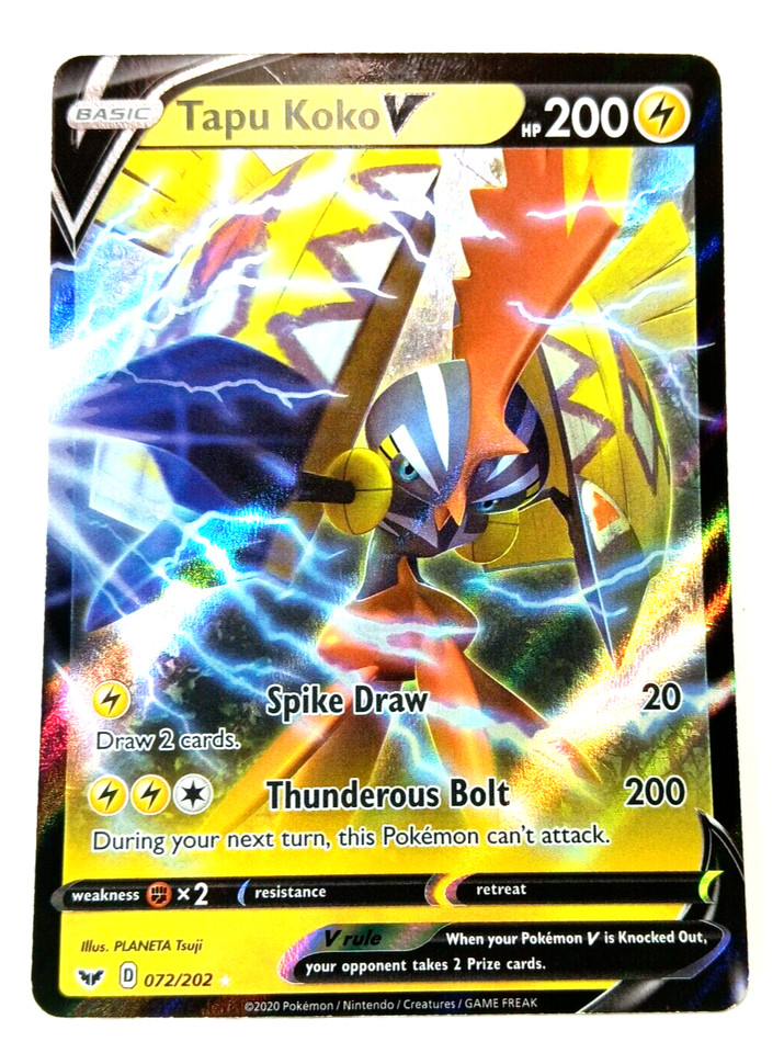 Tapu Koko V 072/202 Swsh01: Sword & Shield for sale | eBay