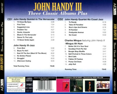 JOHN III HANDY - IN DER EINHEIMISCHEN / NO COAST JAZZ / MINGUS AH UM (2 CDs) NEUE CD