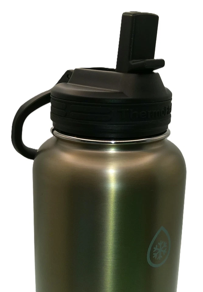 Botella de agua ThermoFlask de acero inoxidable, 40 oz, paquete de 2 (plateado/azul cepillado) Foto 4 de 4