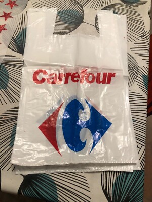 ancien sachet sac plastique de course Supermarché Carrefour