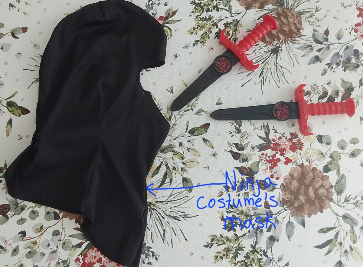 Amscan Shadow Ninja Halloween Costume For Boys - Small Size, Includes Jumpsuit, Headscarf, Belt & Daggers