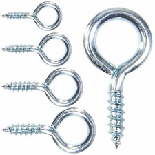 4 x Screw in Eye Hook Metal  40mm 55mm  65mm