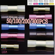 Waterproof Heat Shrink Butt Wire Splice Crimp Connectors Terminals Kit 300-50PCS