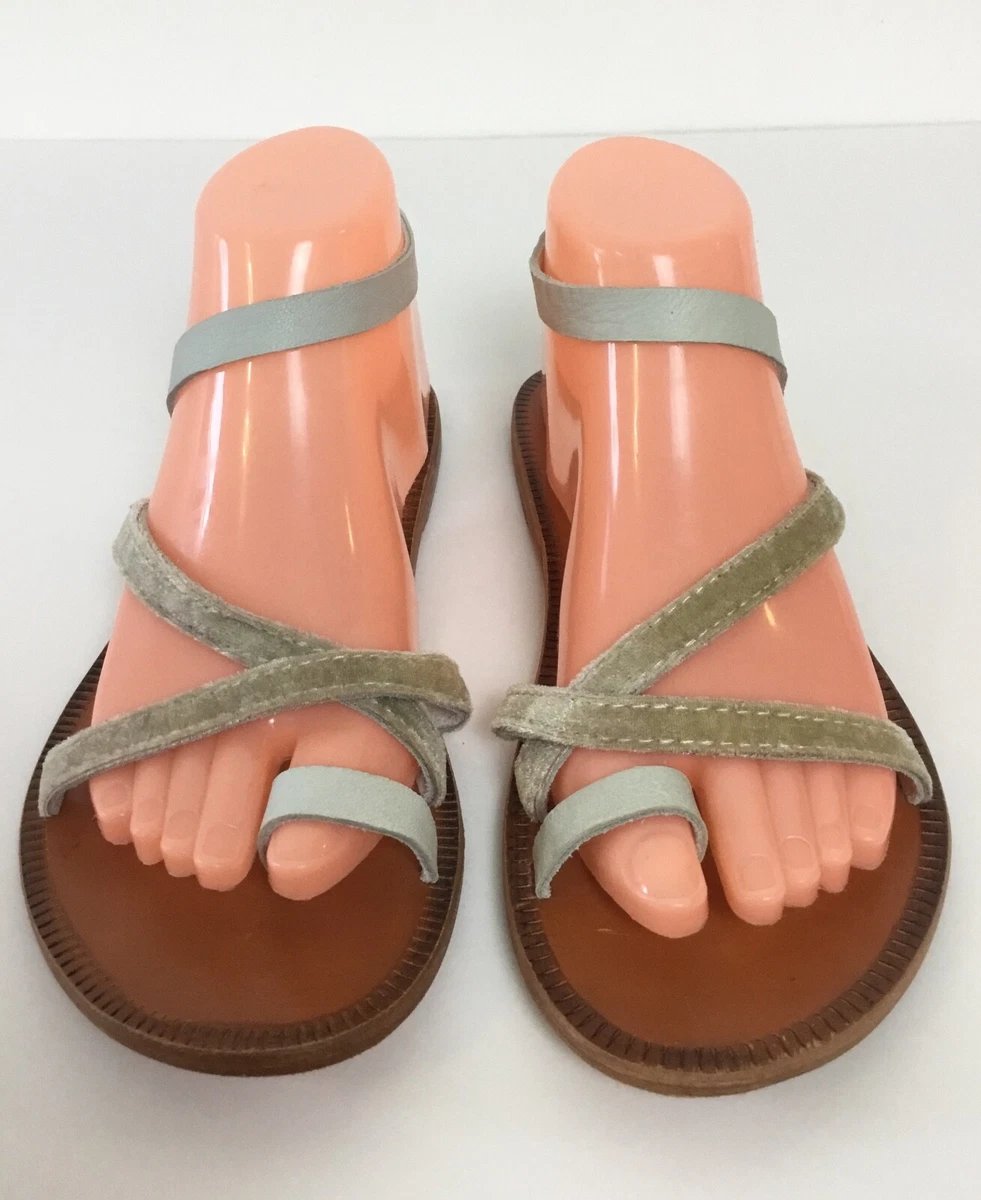 Free People Strappy Flat Velvet Sandals 38