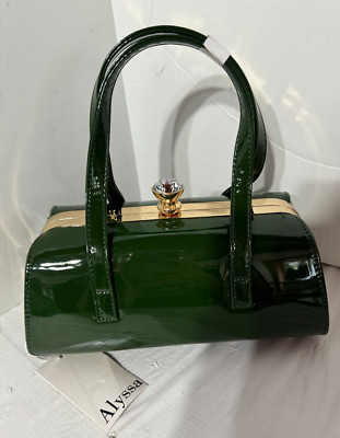 Alyssa Bags Diamond Button Dressy Shoulder Bag Green