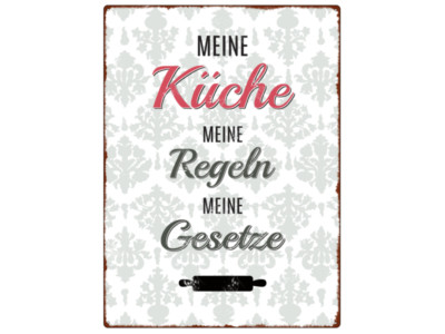 Wandschild Metallschild Meine Kuche Meine Regeln Meine Gesetze Familie Mutter Ebay