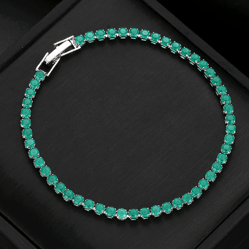 Nuevas pulseras de plata de piedras preciosas de citrino verde joyería vacaciones ultra delgadas de 3 mm - Imagen 1 de 7