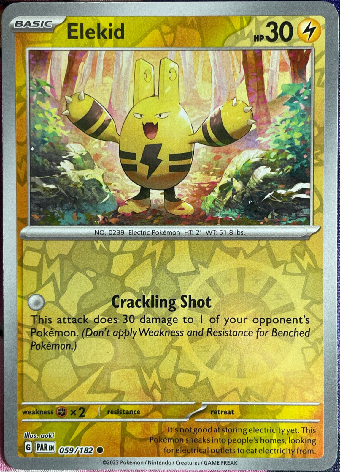 Elekid Reverse Holo - 059/182 - Paradox Rift Pokemon 2023