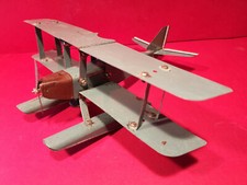 Jouet ancien avion hydravion biplan tole vissé Meccano ou mecavion 1960 TBE