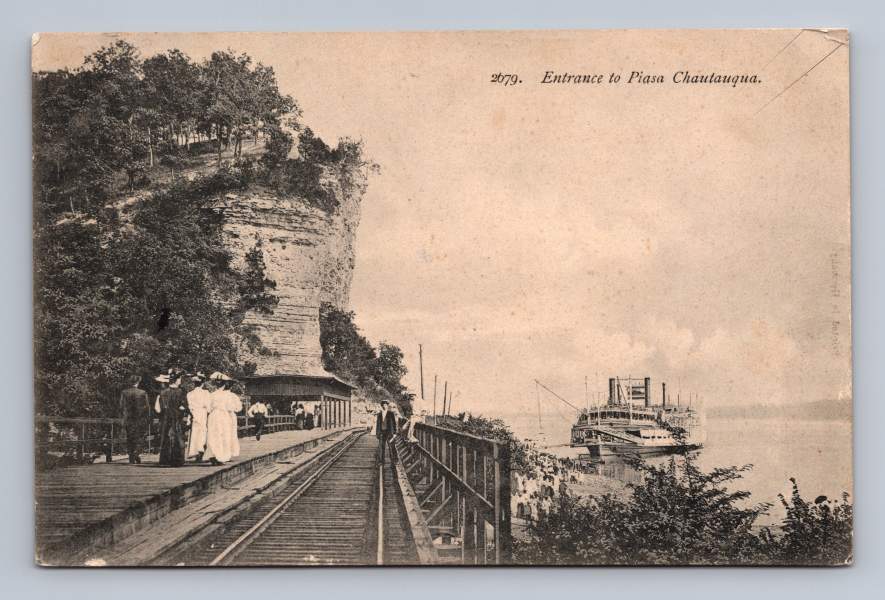 Piasa Chautauqua Railroad & Steamship Antique Jersey County Illinois