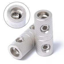 2PCS 8 Gauge Wire Couplers Audio Car Brass Terminal Butt Connectors 8GA Sliver