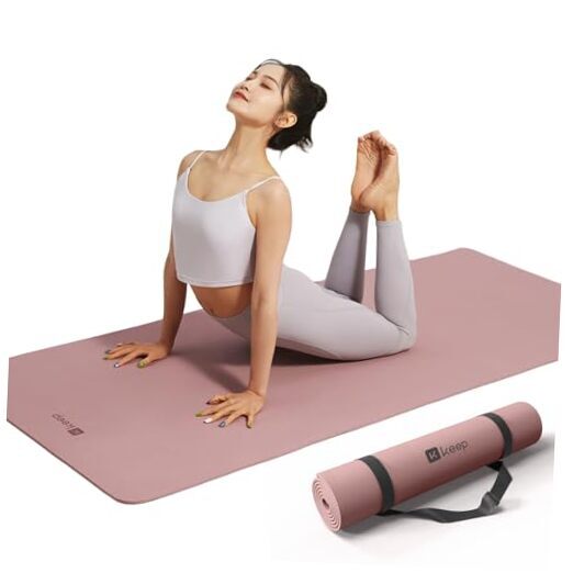 32" Extra Wide 7mm Yoga Mat with Strap for Men and Women